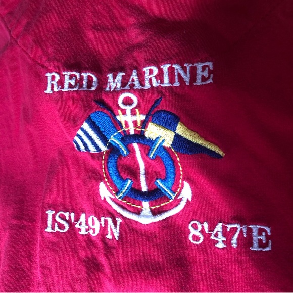 Red Marine t-shirt patch size S XS red, blue, white retro - Picture 8 of 12